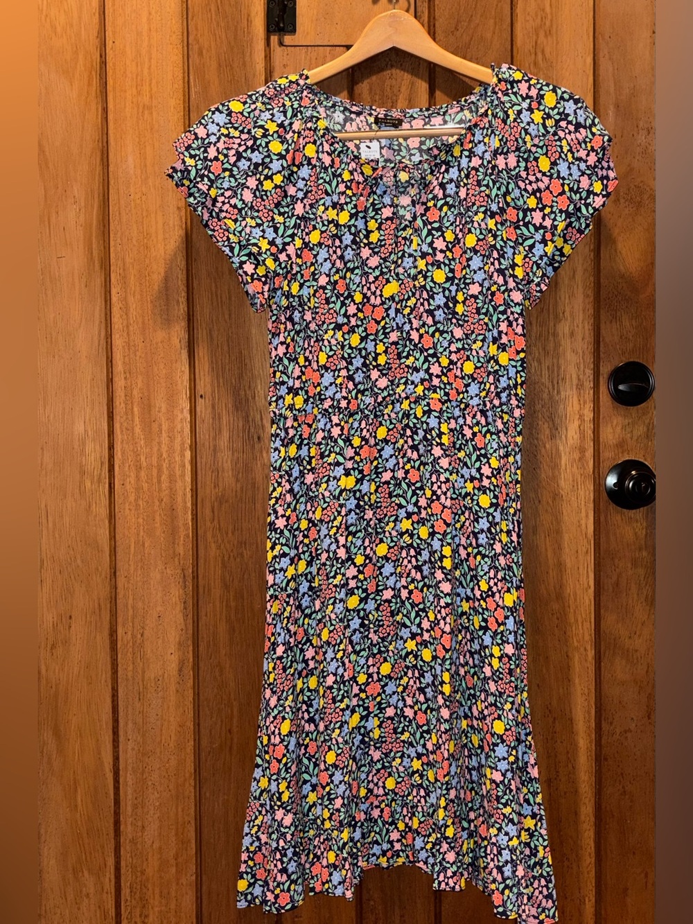 Talbots Floral Midi Dress with Multicolor Daisy Print